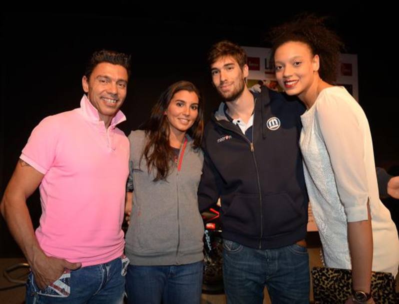 Il fondista Cristian Zorzi, la beacher Marta Menegatti, e i pallavolisti Luca Vettori e Valentina Diouf 